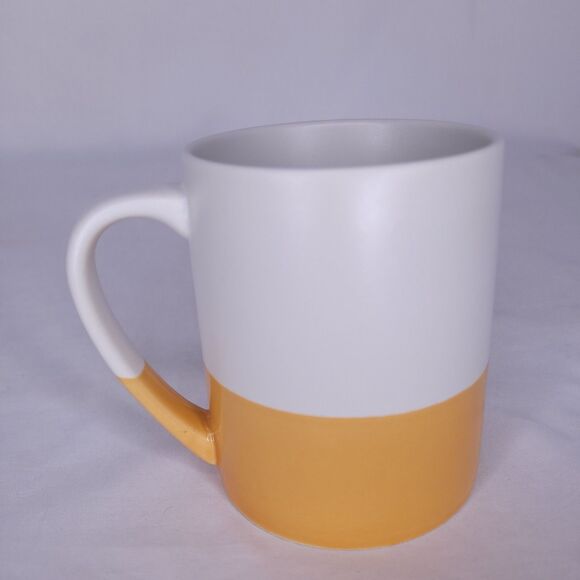 Starbucks Coffee Mug 2 Tone White, Orange Mermaid Embossed 2014 Ceramic - Picture 3 of 7